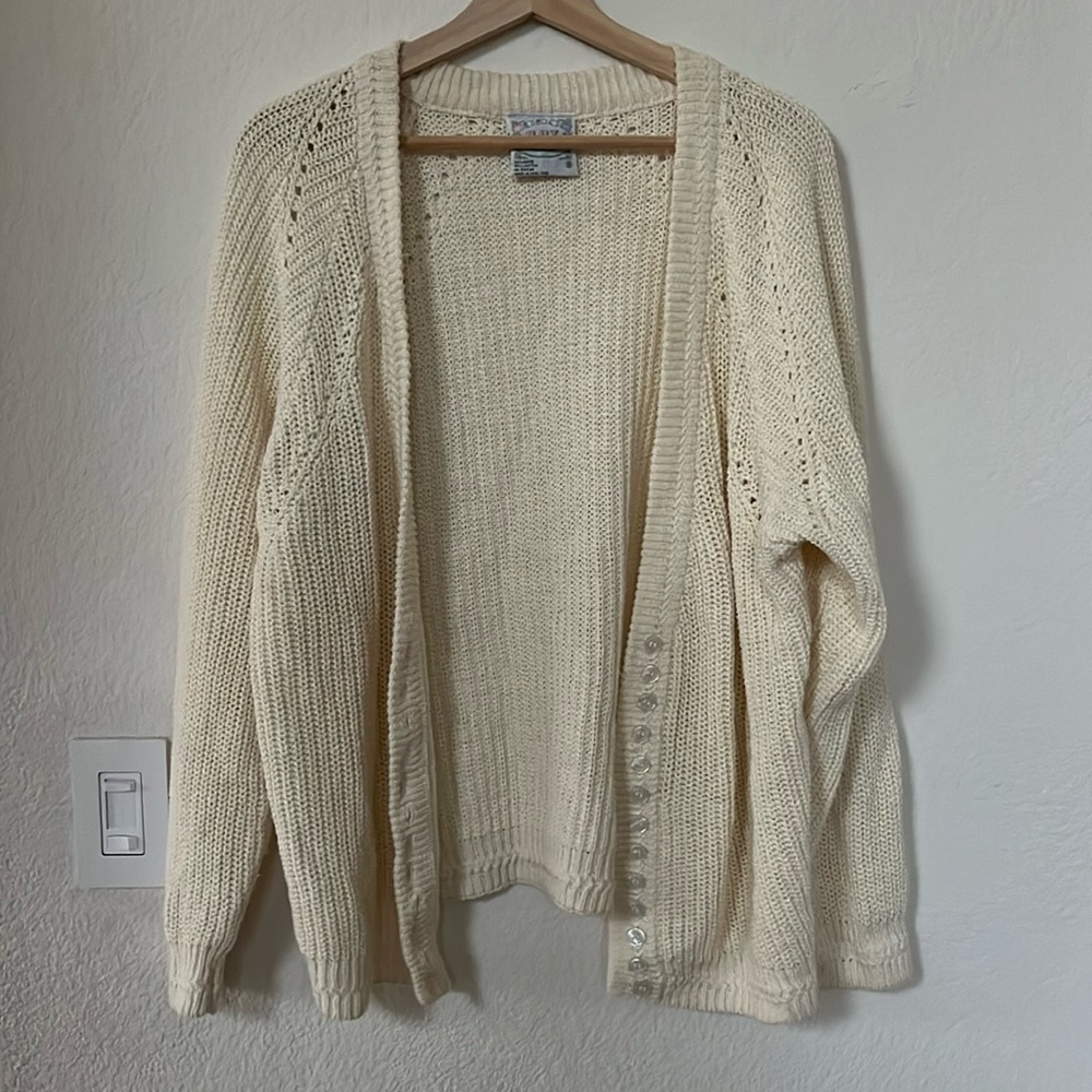 Vintage 80s or 90s Long Grandpa Cardigan